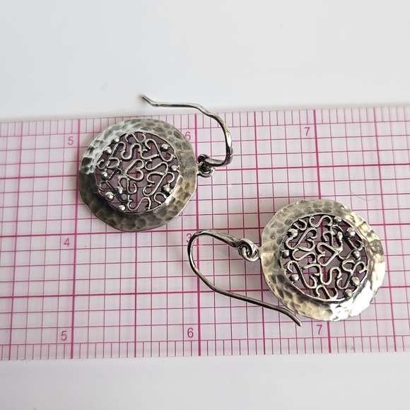 PZ (Paz Creations) 925 Sterling Silver Framed Filigree Dangle Earrings - Picture 6 of 6